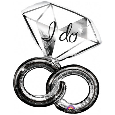 Foil Balloon Figurine I DO Rings 69x76cm AMS 24662 01