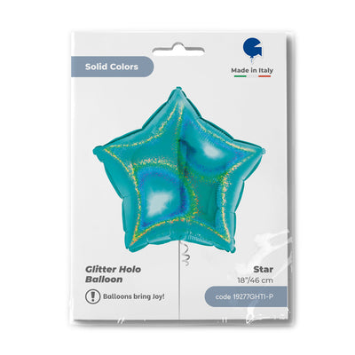 Foil Balloon Star Tiffany Holographic 46 cm Grabo