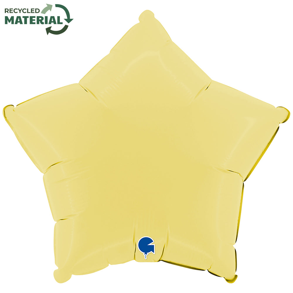 Matte Yellow Star Foil Balloon 46cm