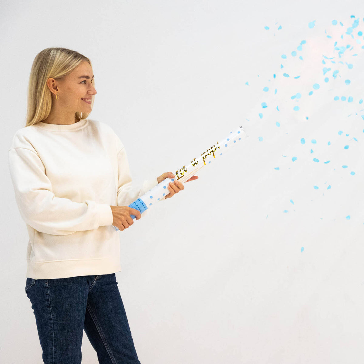 60cm Blue Paper Confetti Cannon