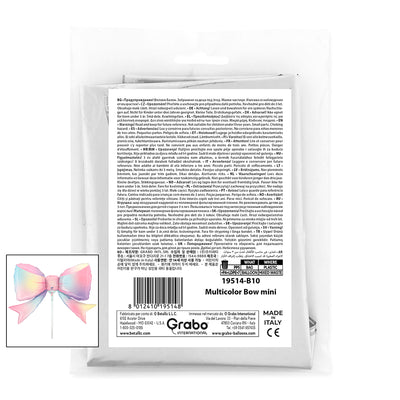 Mini Foil Balloon Pastel Multicolor Bow 32x23cm