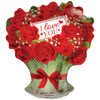 Balon folie 45 cm ILY Buchet flori