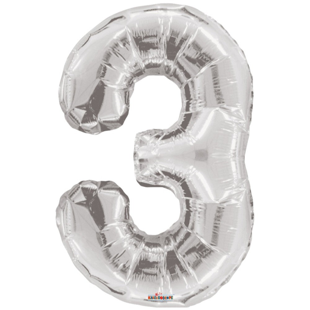 Balon folie cifra 3 argintiu 19645-34