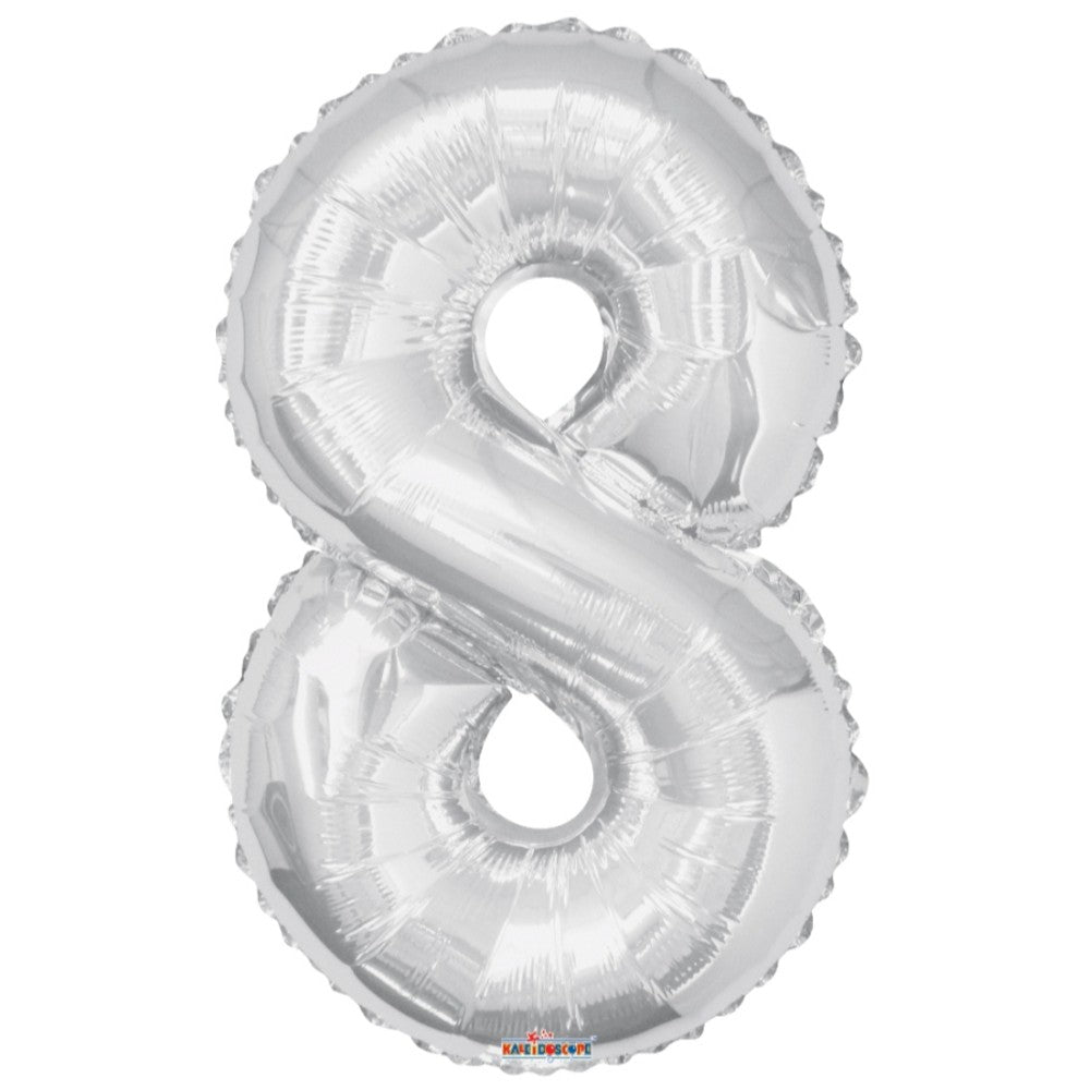 Silver foil balloon number 8 19650-34