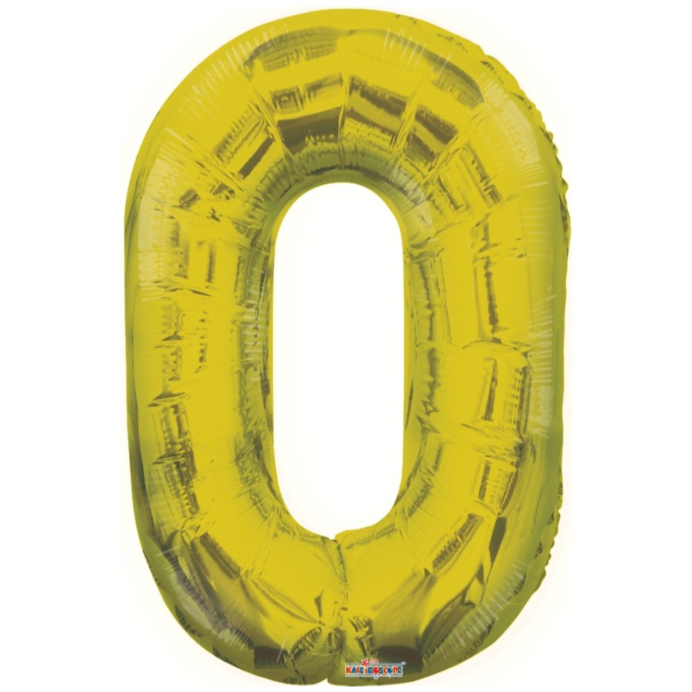 Foil balloon number 0 gold 19652-34