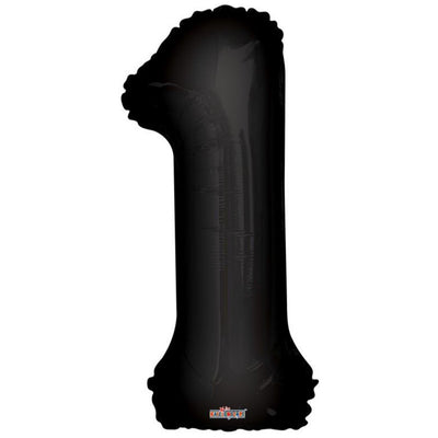 Black foil balloon number 1 19683-34