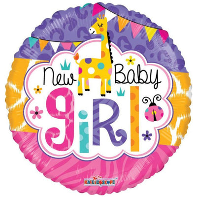 Foil Balloon 45cm Baby Girl Giraffe 19727