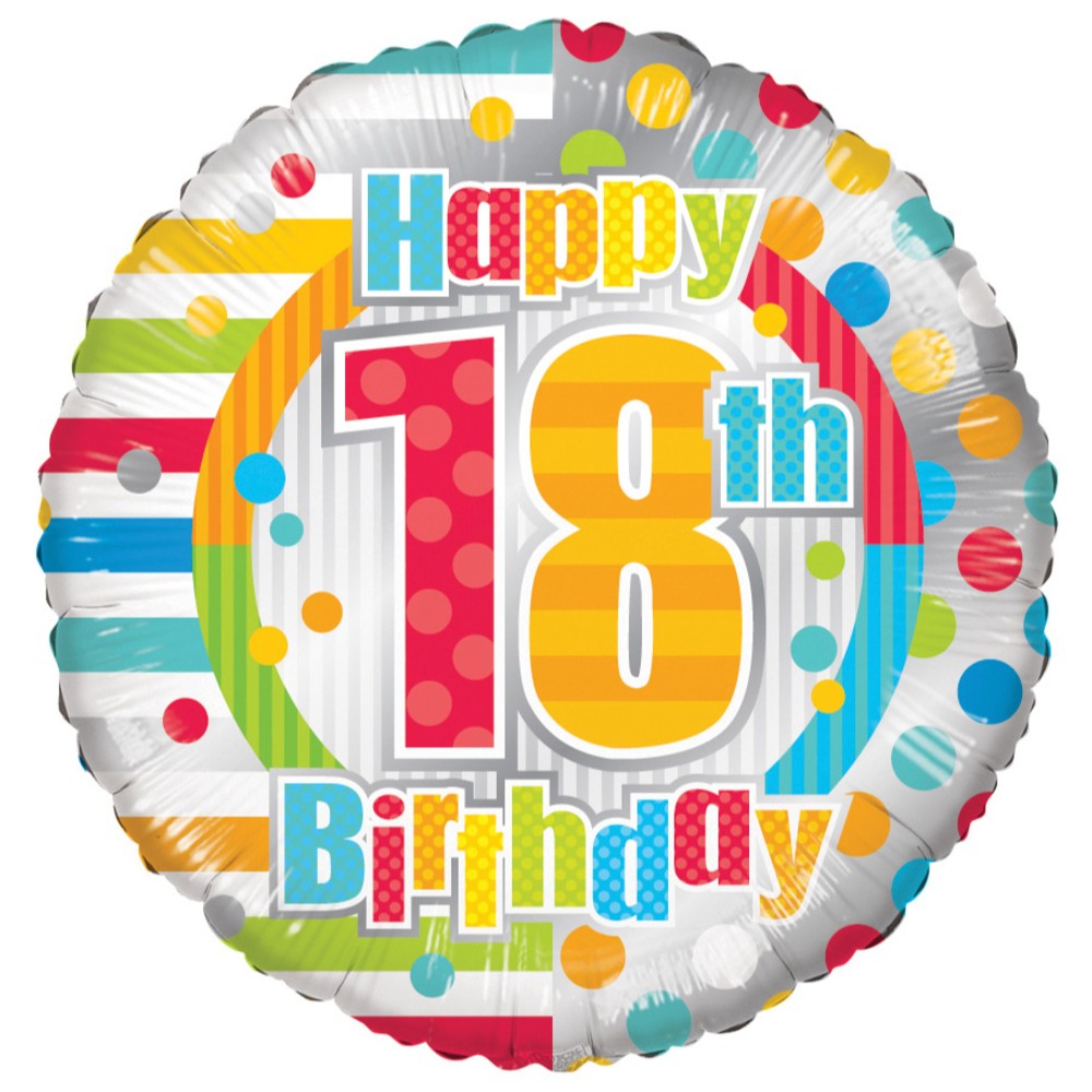 Balon folie 45cm Happy 18th B-day