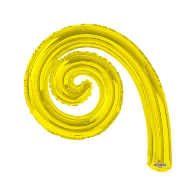 Foil Balloon 35cm Curly Spiral Yellow 19998