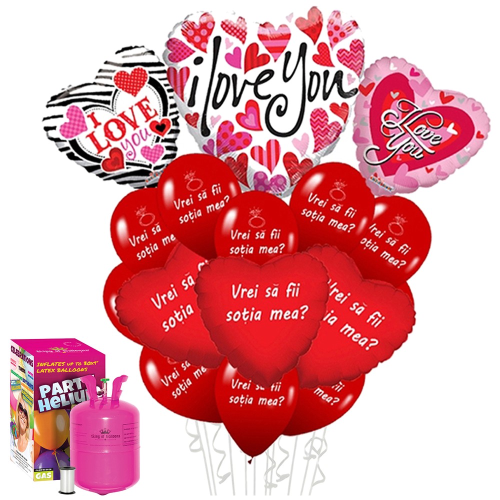 Marriage Proposal Balloons Package RO (with small helium tank) - 2018130