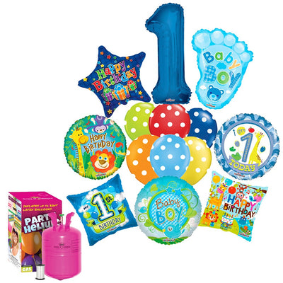 First Birthday Boy Balloon Pack (with helium tank) - 2018142