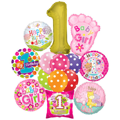 First Birthday Girl Balloons Pack - 2018145
