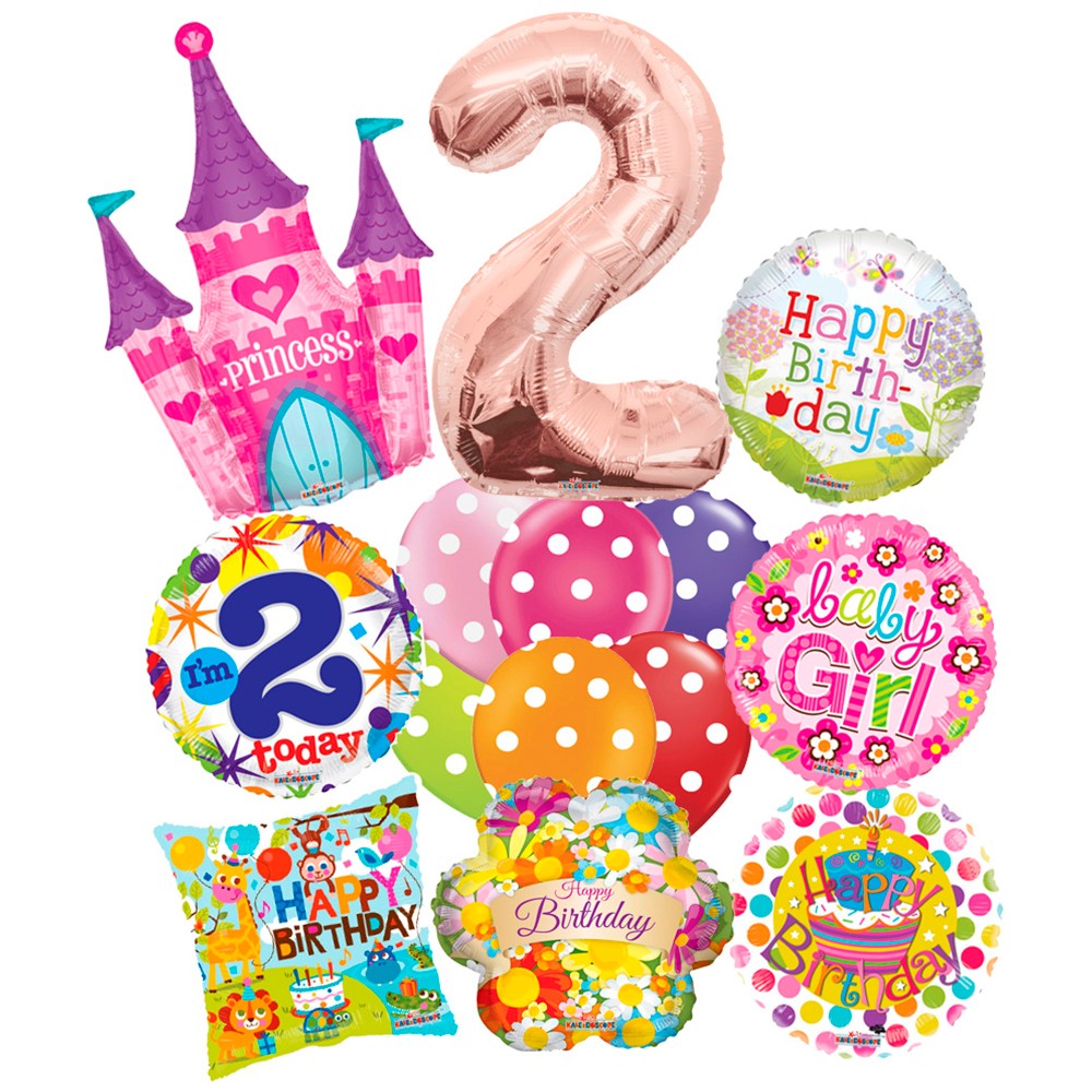 2-Year-Old Girl Birthday Balloons Pack - 2018155