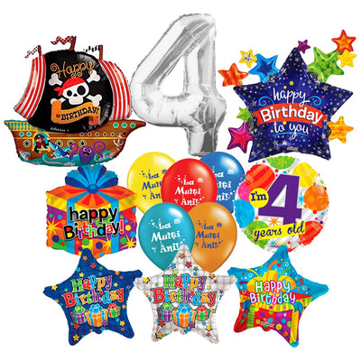 4th Birthday Boy Balloons Package - 2018163