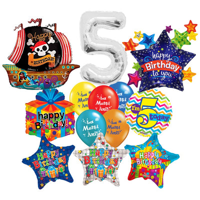 5-Year Boy's Birthday Balloons Pack - 2018169