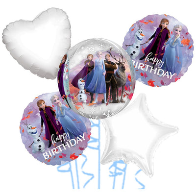 Buchet 5 baloane folie Tematica Frozen - Elsa si Ana 2022137