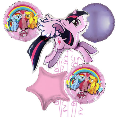 Foil Balloon Bouquet, Set of 5, My Little Pony Theme - Twilight Sparkle 2022150