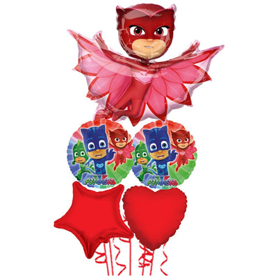 PJ Masks Foil Balloon Bouquet, 5 Balloons - Owlette 2022180