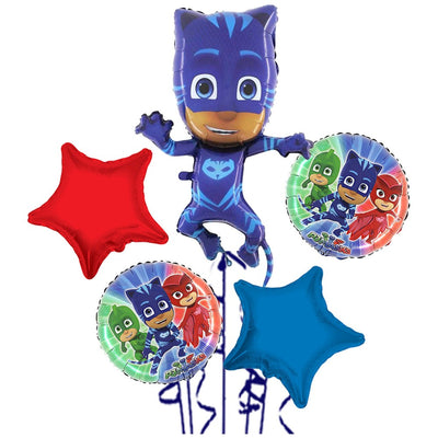 Buchet 5 baloane folie Tematica PJ Mask - Pisoi 2022181