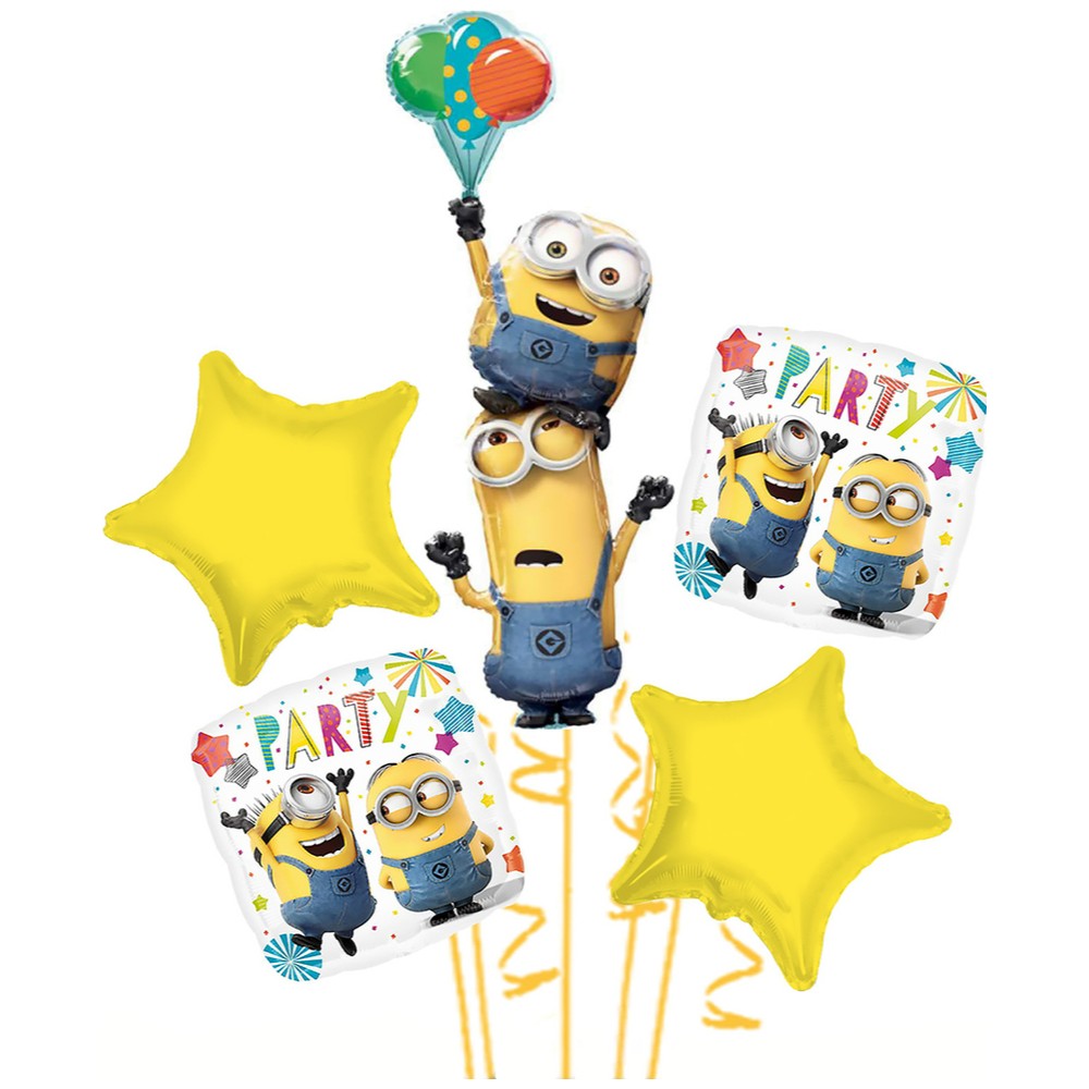 Buchet 5 baloane folie Tematica Minions 2022186