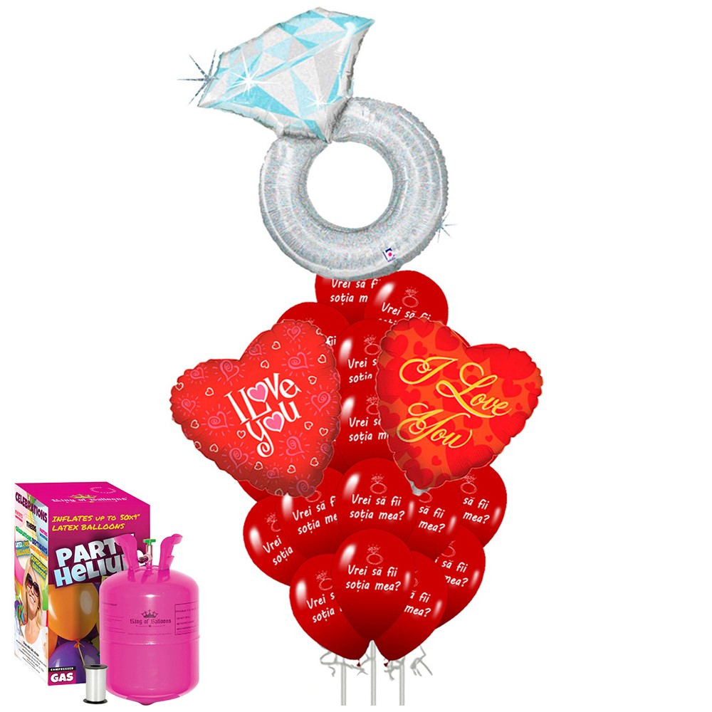 Marriage Proposal Balloons Package RO (with large helium tank) - 2022331