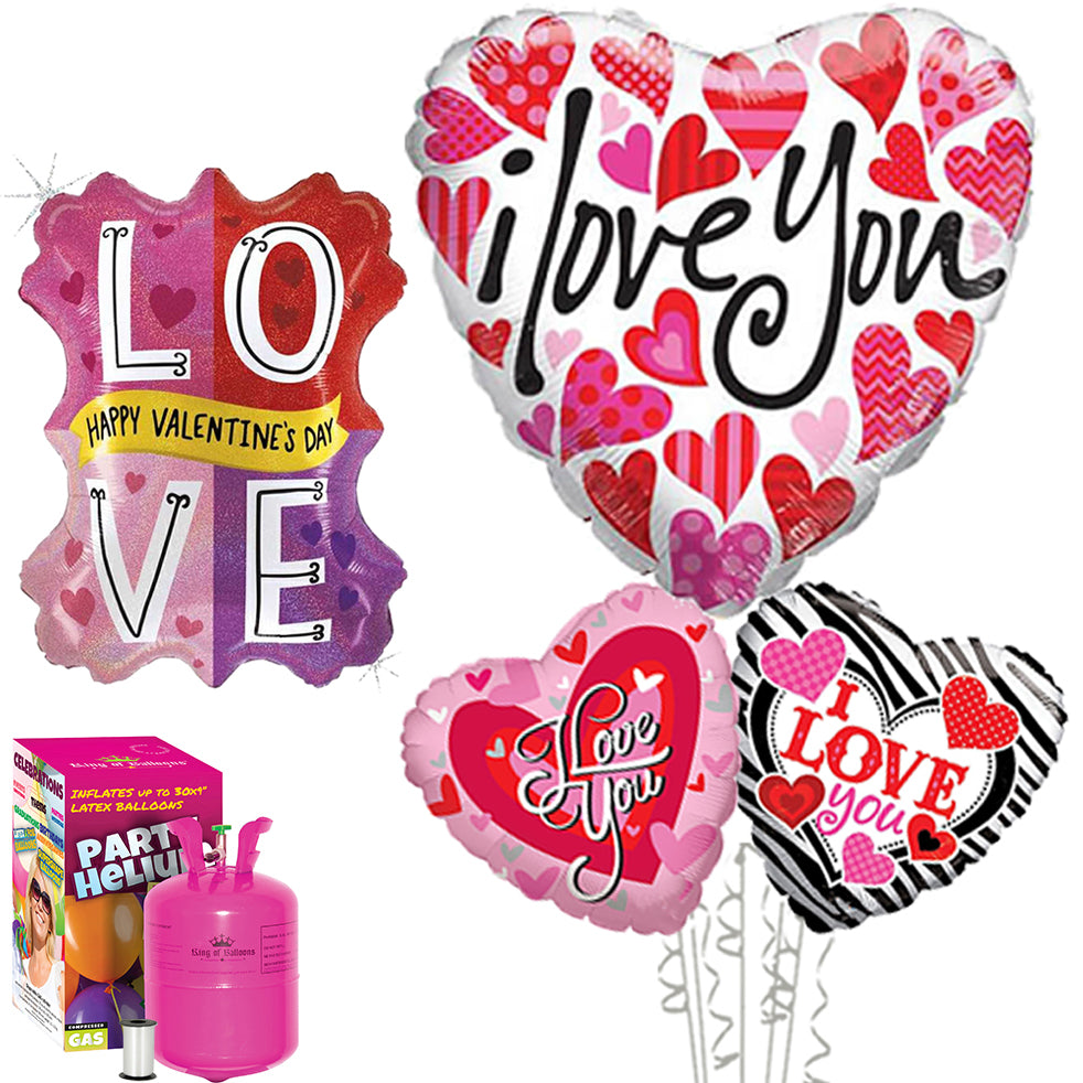 Pachet Baloane Valentine's Day (cu butelie mica)