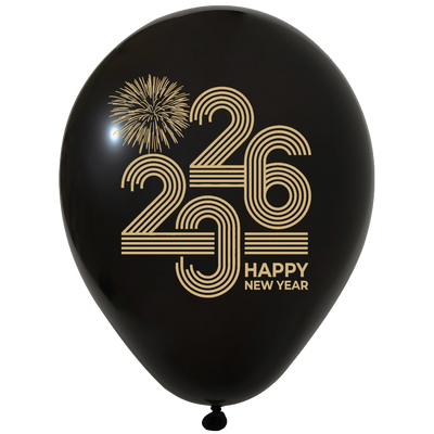 Set 12 Baloane 30cm Print Happy New Year 2025