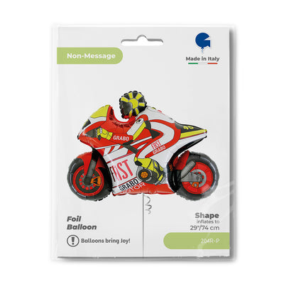 Red Racing Motorcycle Shaped Foil Balloon 74cm Grabo