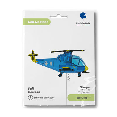 Blue Helicopter Shape Foil Balloon 94 cm Grabo