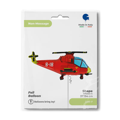 Red Helicopter Shape Foil Balloon 75 cm Grabo