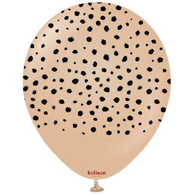 Baloane latex 30cm Safari Cheetah - Desert Sand (Print: Black)