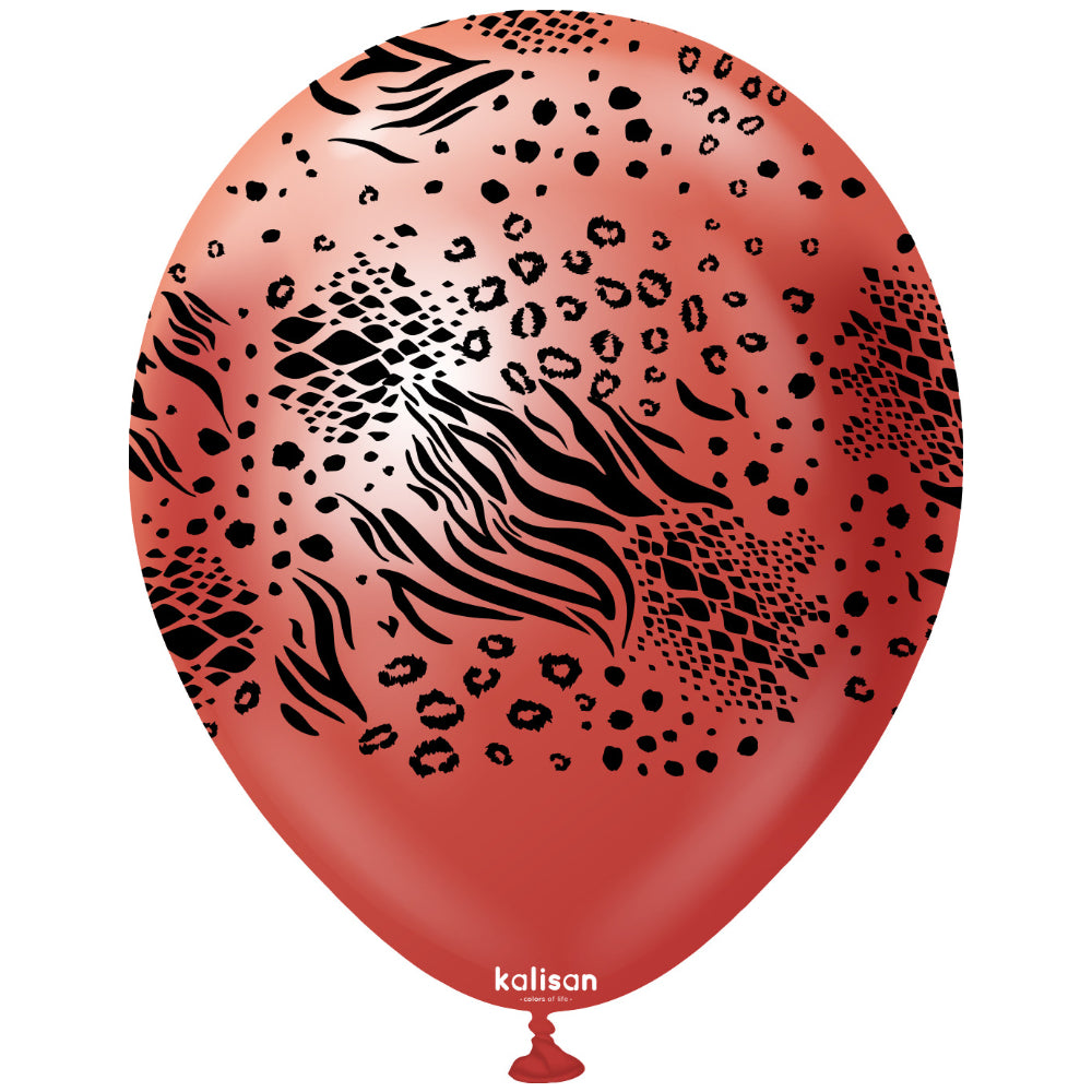 Baloane latex 30cm Safari Mutant - Mirror Red (Print: Black)