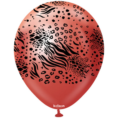 Baloane latex 30cm Safari Mutant - Mirror Red (Print: Black)