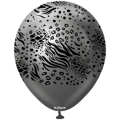 Baloane latex 30cm Safari Mutant - Mirror Space Grey (Print: Black)