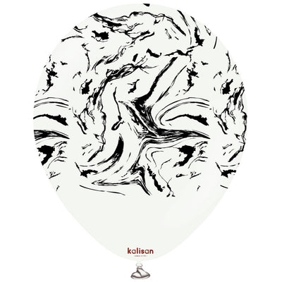 Baloane latex 30cm Space Nebula - White (Print: Black)