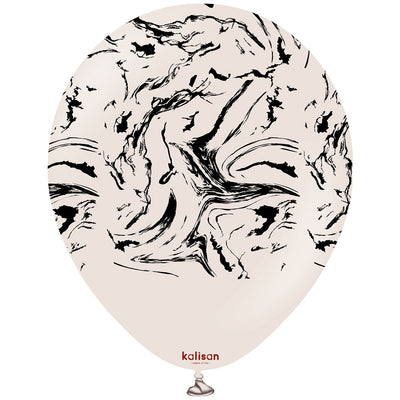 Baloane latex 30cm Space Nebula - White Sand (Print: Black)