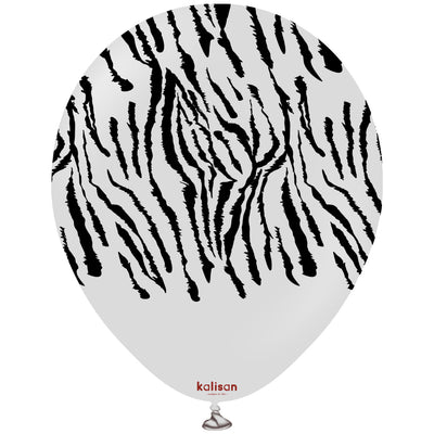 Baloane latex 30cm Safari Tiger N - Smoke (Print: Black)