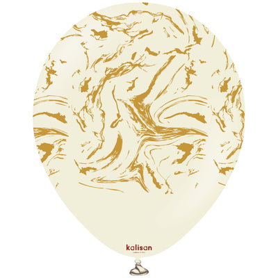 Baloane latex 30cm Space Nebula - White Sand (Print: Gold)