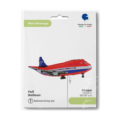 Red Airplane Figure Foil Balloon 97cm Grabo