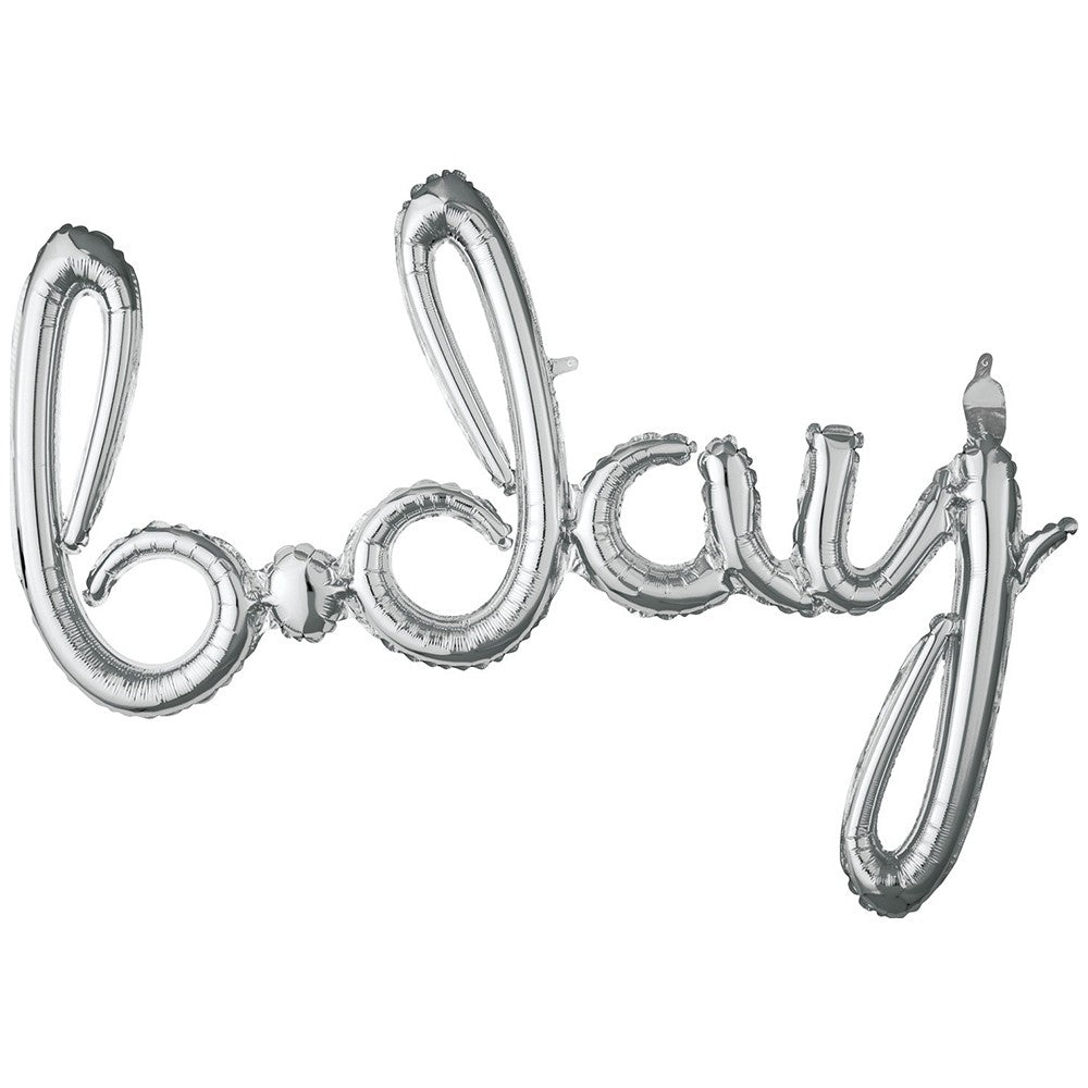 Handwritten Foil Balloon B-day Silver AMS 37657 11
