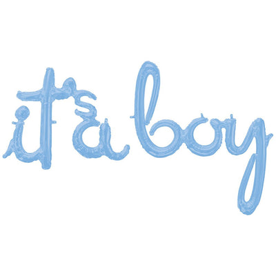 Balon Folie Scris de mana It's a Boy Bleu 68x50cm AMS 39169 11