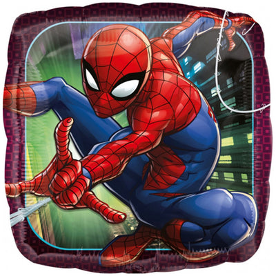 Square Foil Balloon Spiderman Animated 43cm 34663
