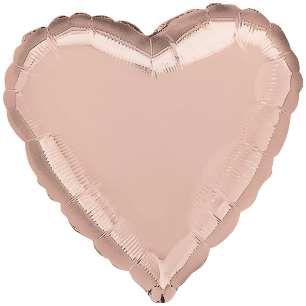 Foil Balloon HEART ROSE-GOLD - Standard Metallic 43cm AMS 36186
