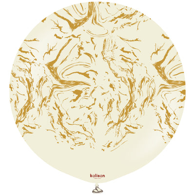 Balon latex jumbo 60cm Space Nebula - White Sand (Print: Gold)