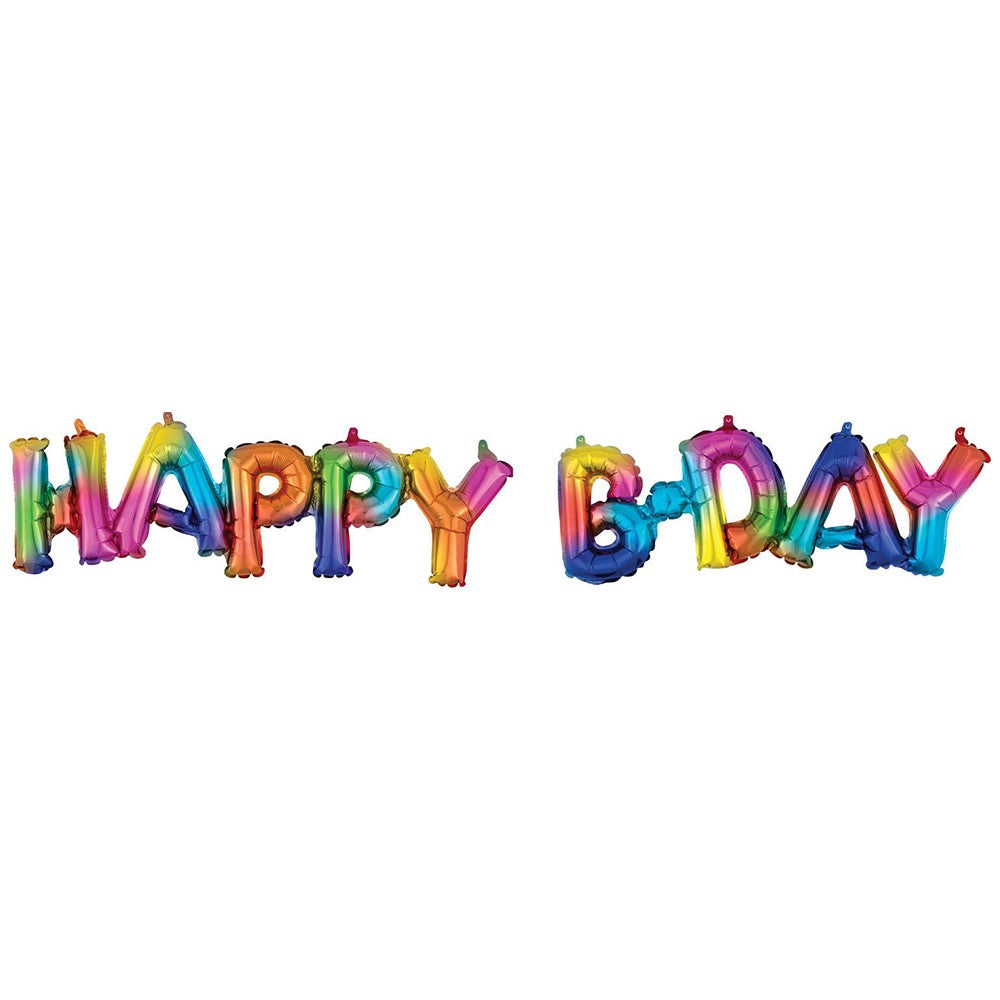 Foil Balloon (Air) Happy B-day Rainbow - Rainbow 135cm 3918211
