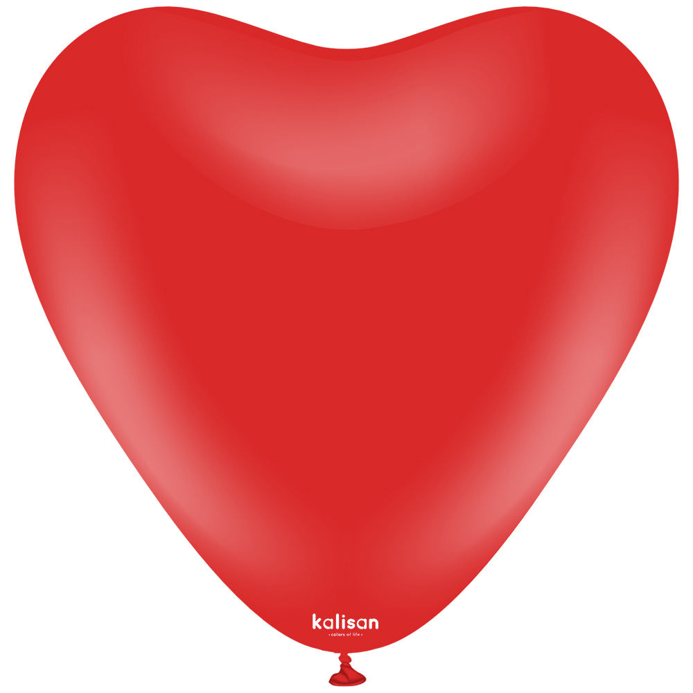 SET 25 Baloane Latex Inima 30cm Standard Rosu 2313