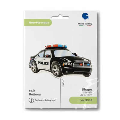 Grabo 71cm Black Police Car Figurine Foil Balloon
