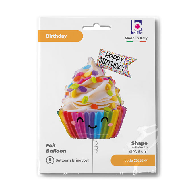 Foil Balloon Muffin Rainbow HB 79 cm GRABO