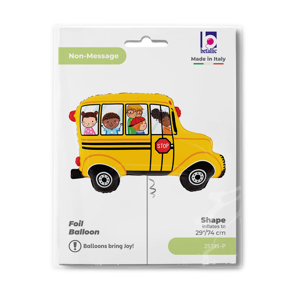 Foil School Bus Figure Balloon 74cm