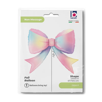 Pastel Multicolor Bow-Shaped Foil Balloon 90x73cm